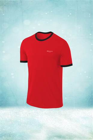Büyük Beden Erkek Kırmızı Günlük Sporcu Tişörtü 4XL-10XL - Yakası farklı - M1