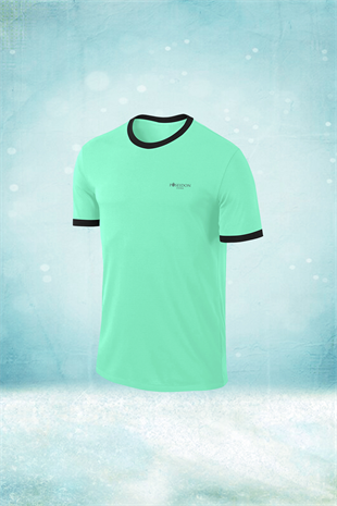 Erkek Su Yeşili Günlük Sporcu Tişörtü S-3XL - Yakası farklı - M1